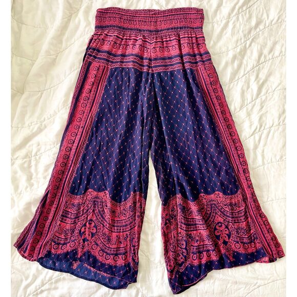 Free People Sahara Smocked Wide Leg Palazzo Pant Size L (Orig. $128) - Picture 2 of 6